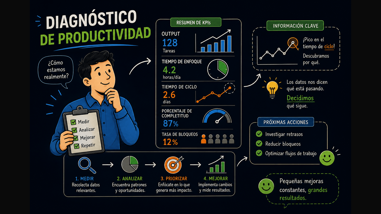 diagnóstico de productividad — ilustración explicativa