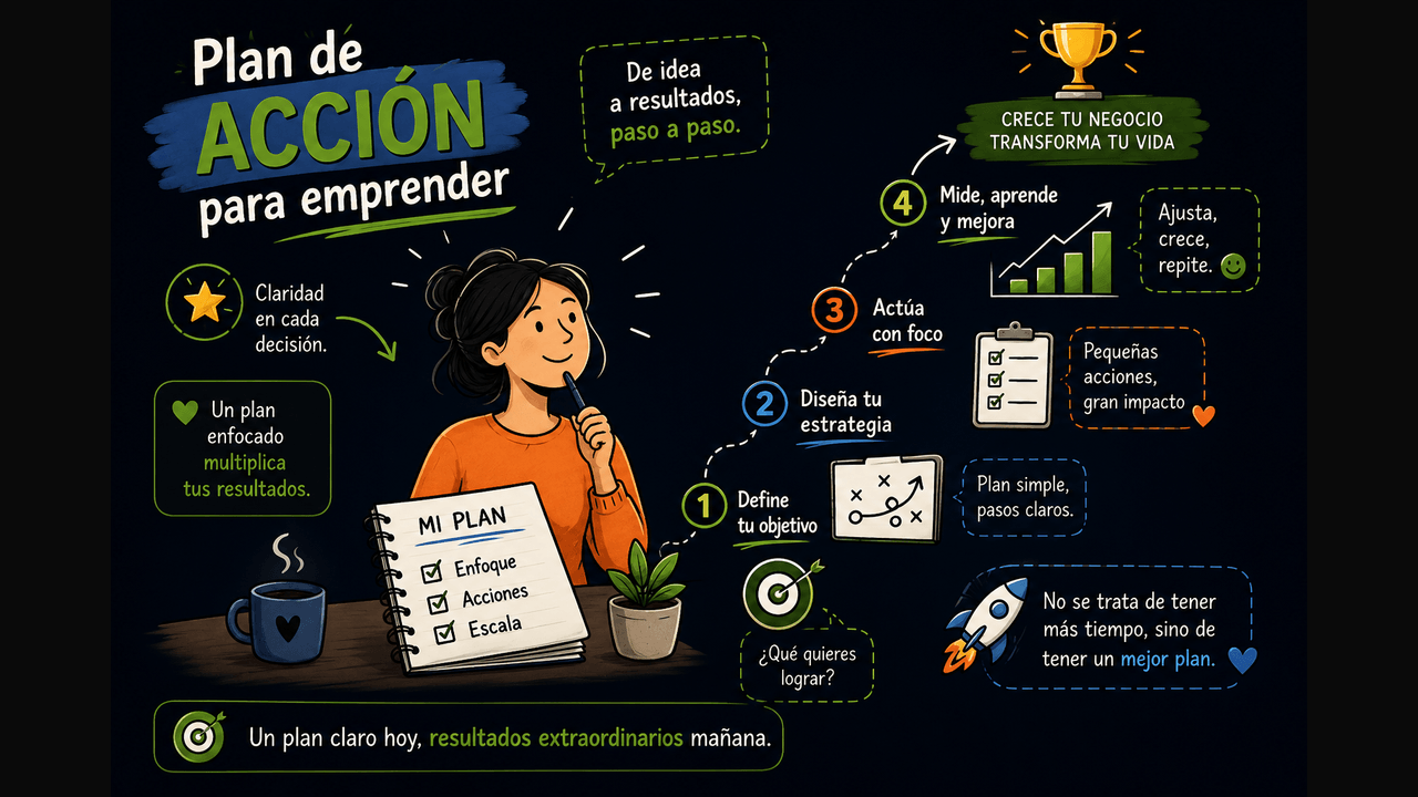 plan de acción para emprendedores — ilustración explicativa